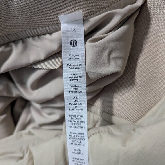 Lululemon Quilted Light Insulation Jacket Trench 14 NEW - Picture 7 of 11